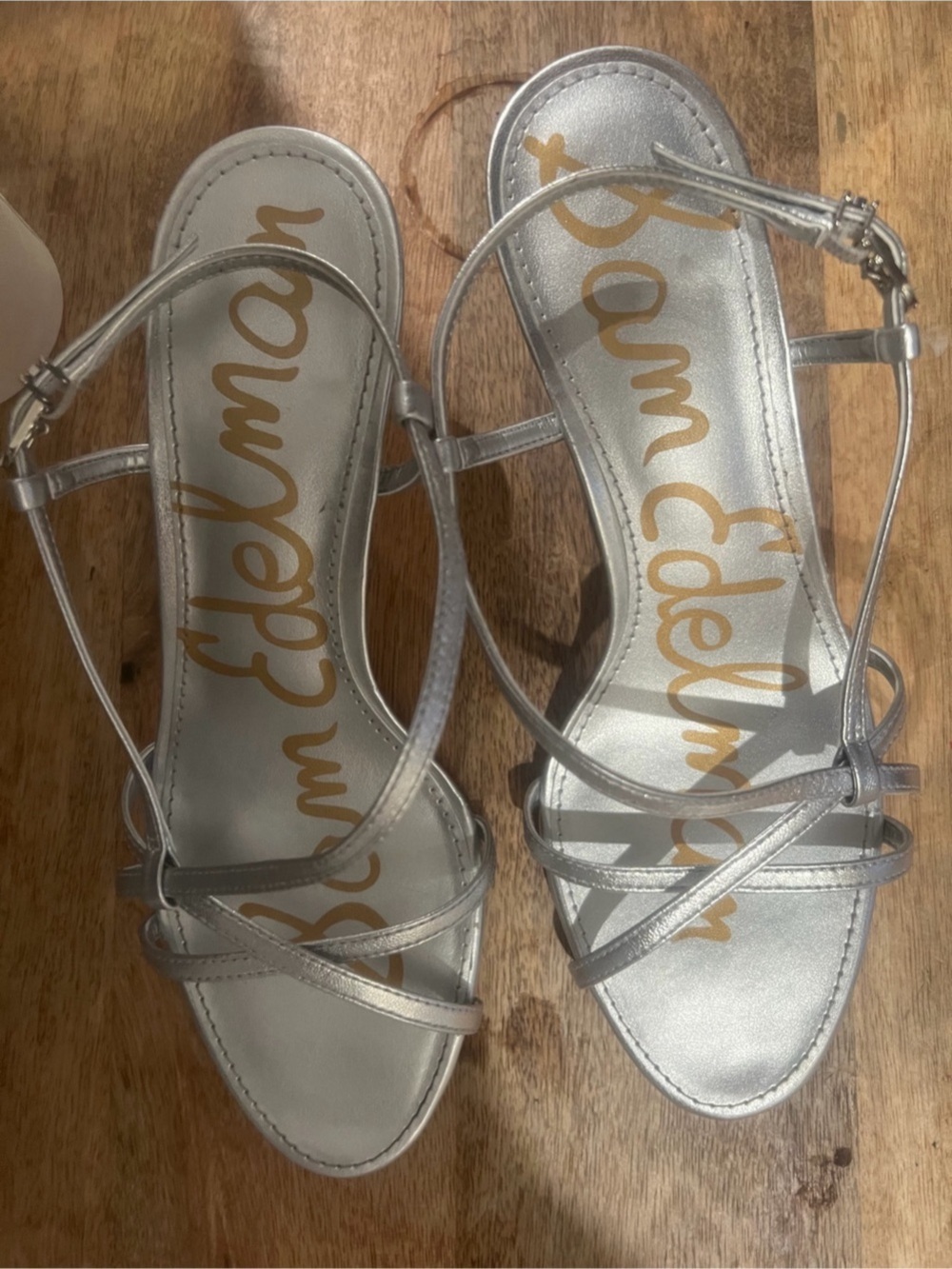 Sam Edelman Judy Strappy Slingback Sandal Silver Heels